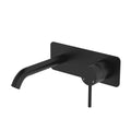 Fienza Kaya Basin/Bath Wall Mixer Set, Rectangular Plate, 160mm Outlet, Matte Black - 228106B