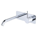 Fienza Kaya Up Basin/Bath Wall Mixer Set Rectangular Plate 200mm Outlet - Chrome - 228119-200