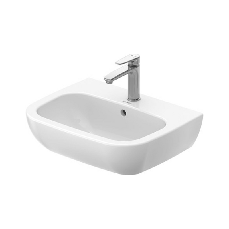Duravit D-Code Wall Hung Basin 1 Tap Hole - Alpine White