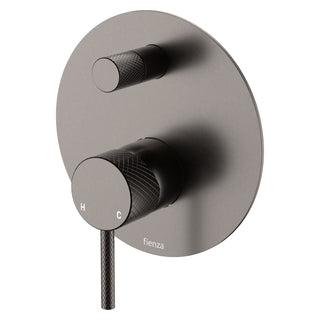 Fienza Axle Large Round Wall Diverter Mixer Includes Body - Gun Metal - 231102GM