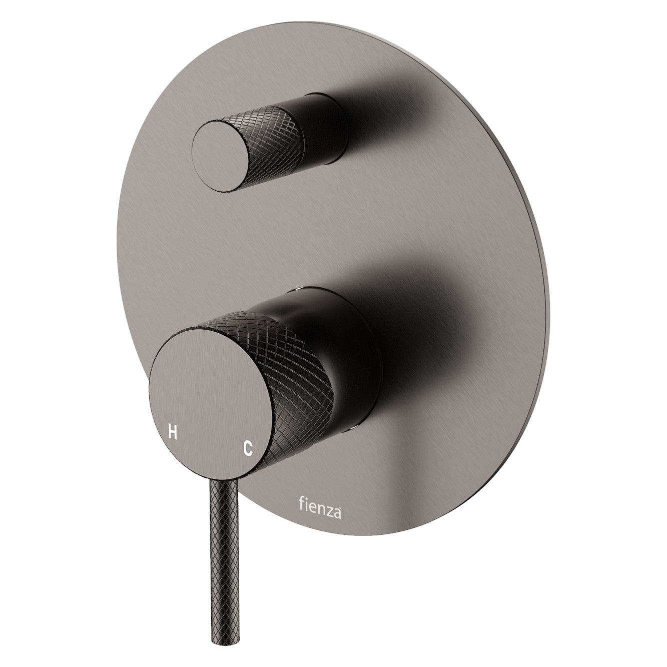 Fienza Axle Large Round Wall Diverter Mixer Includes Body - Gun Metal - 231102GM