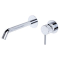 Fienza Axle Round Wall Basin/Bath Mixer Set Includes Body 200mm Outlet - Chrome - 231104-200