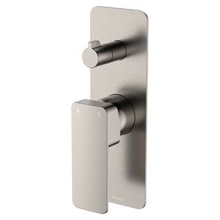 Fienza Tono Rectangular Wall Diverter Mixer Includes Body - Brushed Nickel - 233102BN