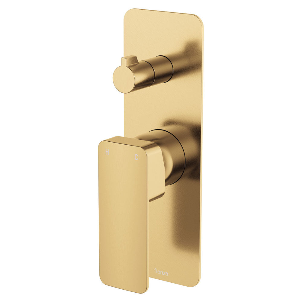 Fienza Tono Rectangular Wall Diverter Mixer Includes Body - Urban Brass - 233102UB