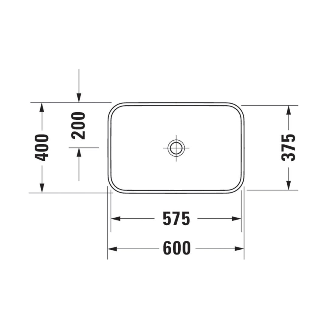 Duravit Happy D.2 Plus Above Counter Washbowl - Gloss White