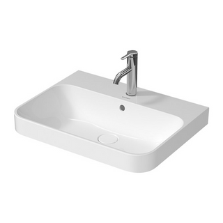 Duravit Happy D.2 Plus 600 Vanity Basin with Overflow - No Tap Hole Gloss Alpine White 2360600060-P
