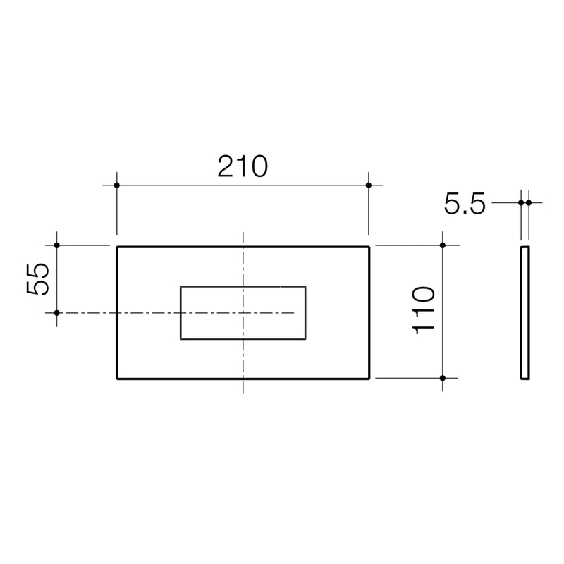 Caroma Invisi Series II® Rectangle Metal Single Flush Plate & Buttons - Chrome