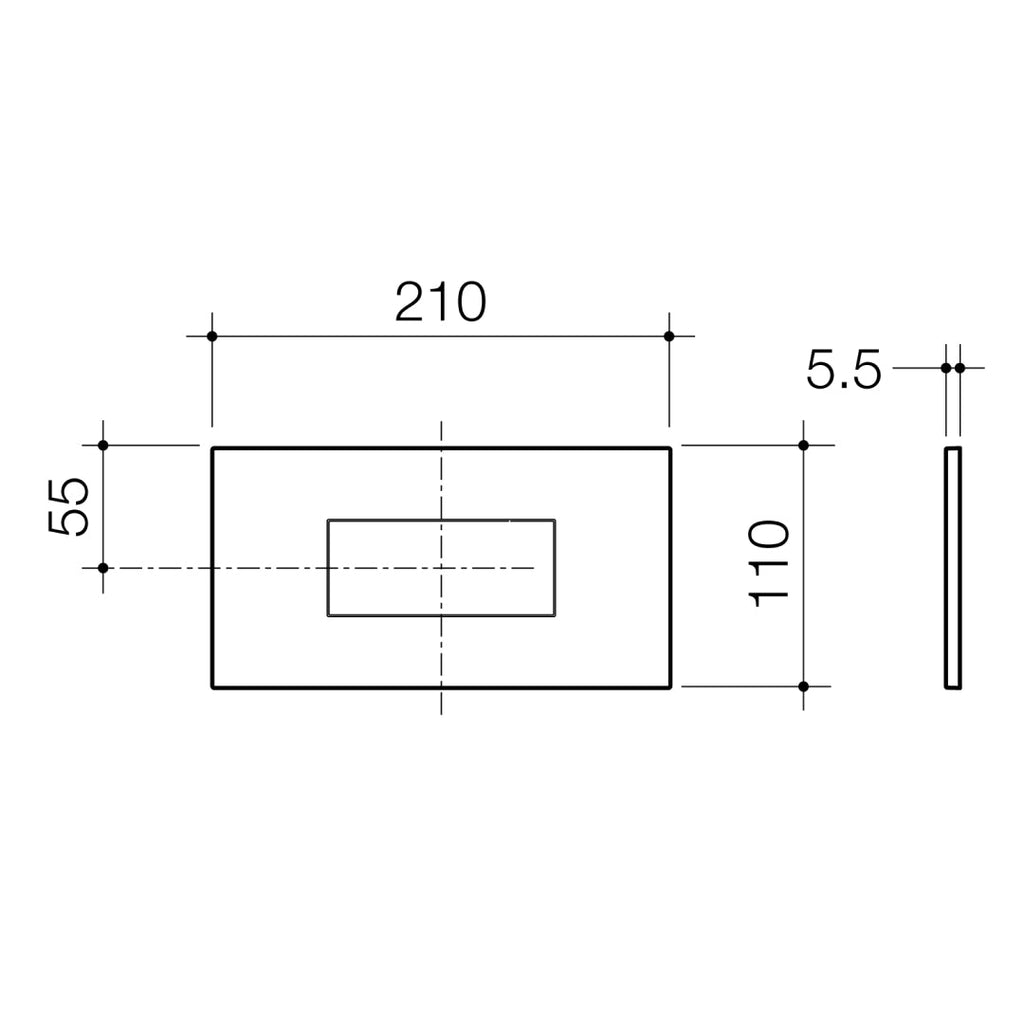 Caroma Invisi Series II® Rectangle Metal Single Flush Plate & Buttons - Satin - 237021S