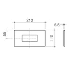 Caroma Invisi Series II® Rectangle Metal Single Flush Plate & Buttons - Satin - 237021S