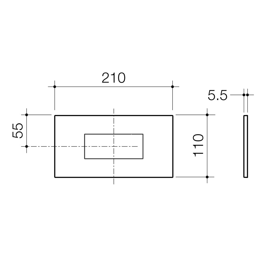 Caroma Invisi Series II® Rectangle Metal Single Flush Plate & Buttons - Satin - 237021S