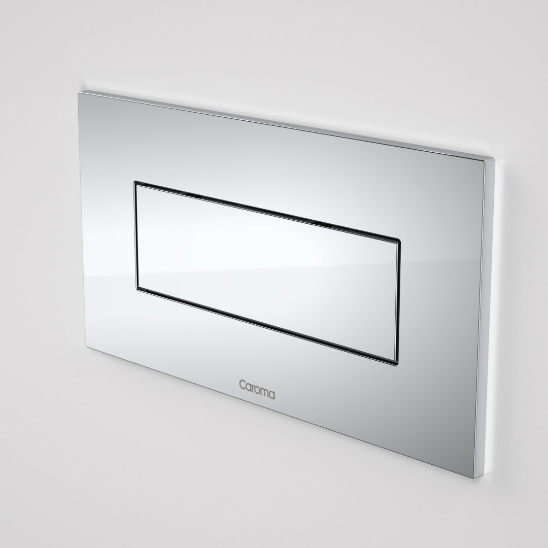 Caroma Invisi Series II® Rectangle Metal Single Flush Plate & Buttons - Satin - 237021S