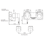 Greens Optima Plus Shower/Bath Diverter Wall Mixer - LF Brushed Brass - 23703590BB
