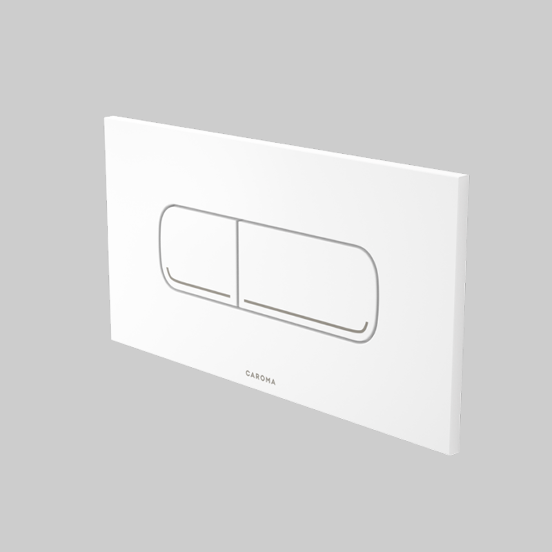 Caroma Invisi Series II Oval Dual Flush Plate & Buttons (Metal) - Matte White