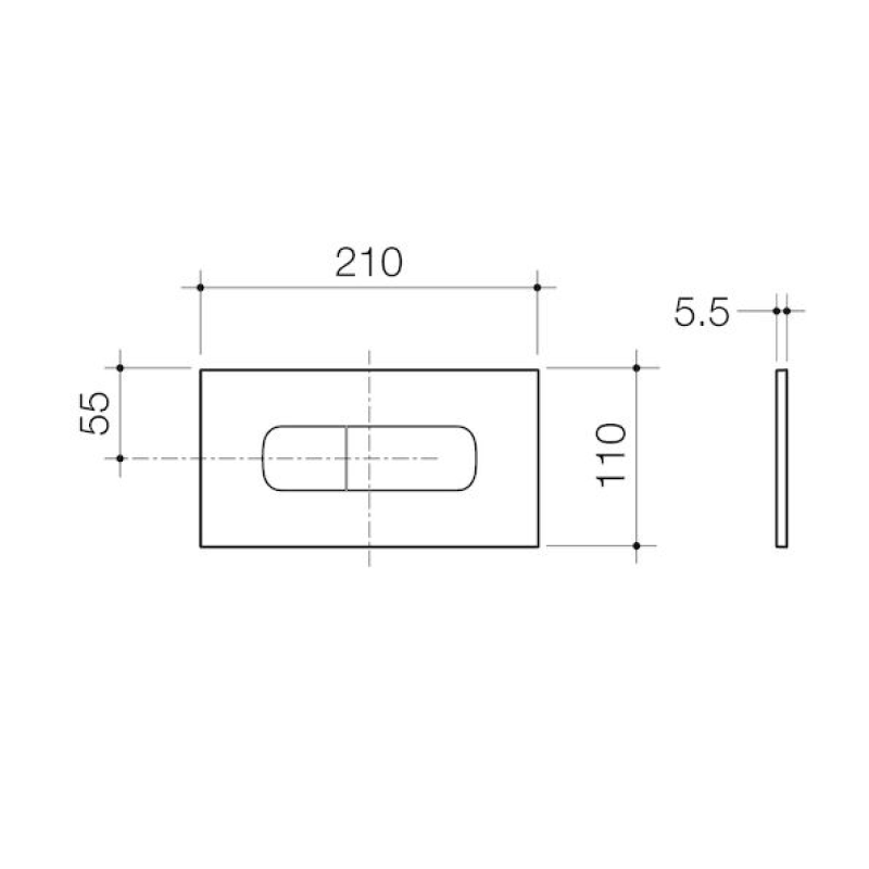 Caroma Invisi Series II Oval Dual Flush Plate & Buttons (Metal) - Matte White