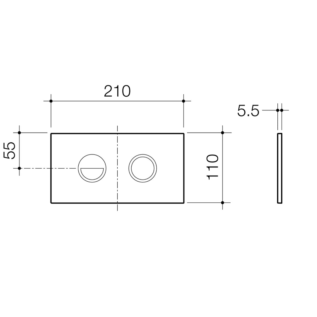Caroma Invisi Series II® Round Dual Flush Plate & Buttons - Brushed Brass - 237088BB