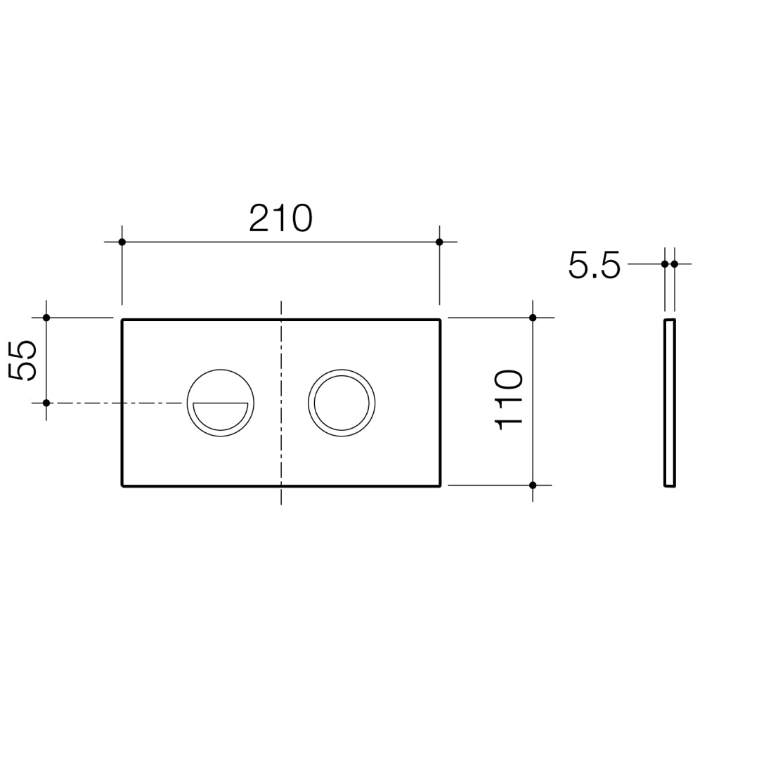 Caroma Invisi Series II® Round Dual Flush Plate & Buttons - Brushed Brass - 237088BB