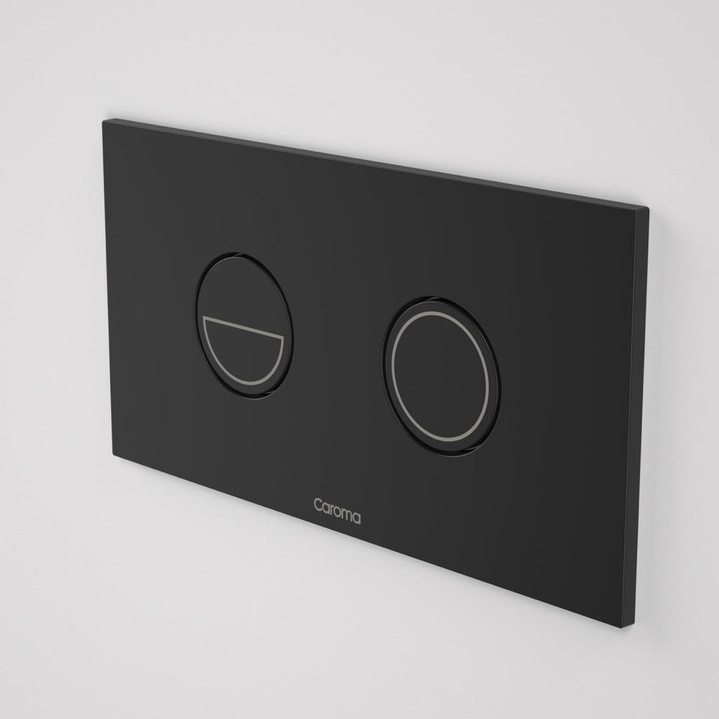 Caroma Liano Cleanflush Invisi Series II Wall Faced Toilet Suite (Germguard) - Matte Black Button - 766100W + 237088B