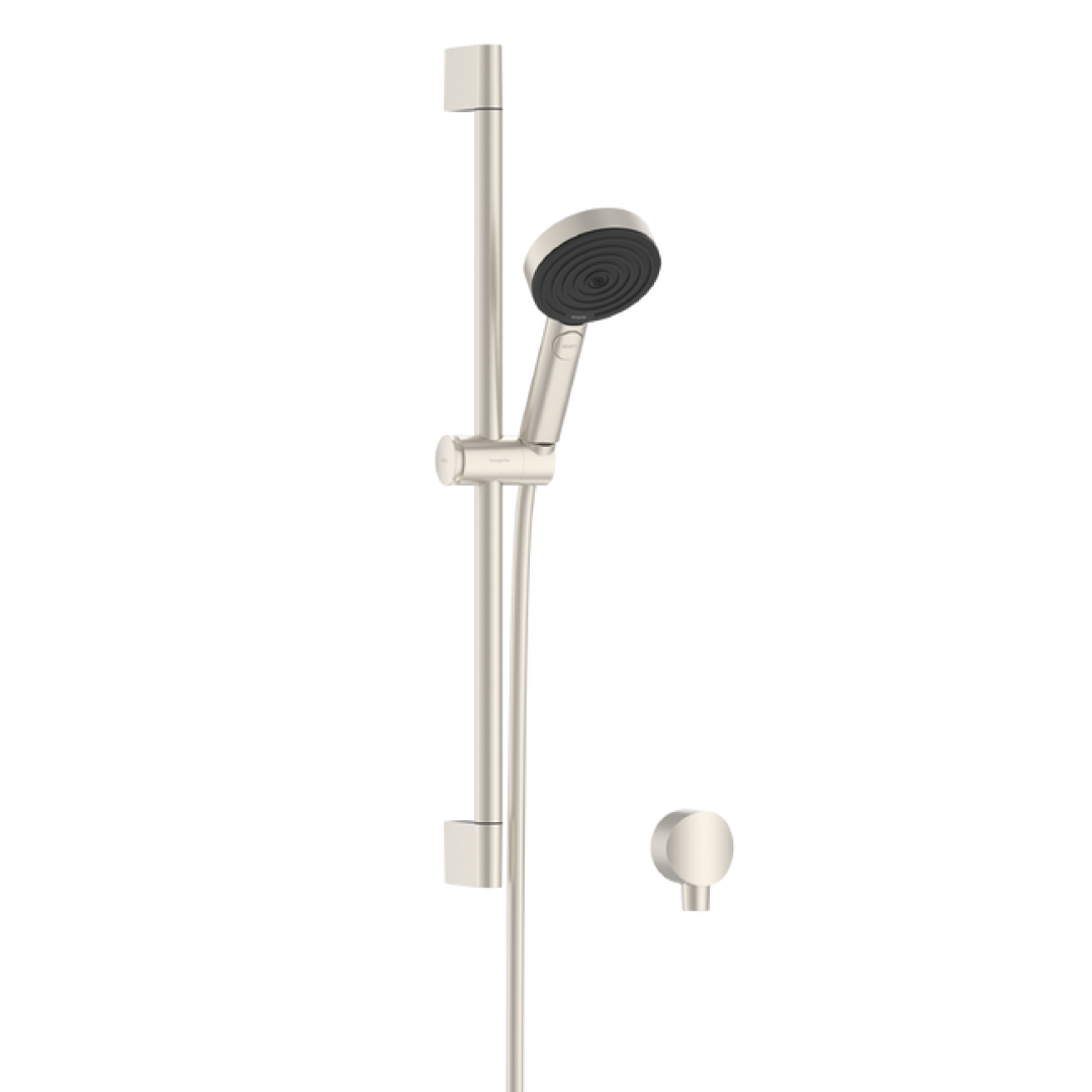 Hansgrohe Pulsify Select S Rail Shower 105 3Jet with 65cm Bar & Outlet - Brushed Nickel 24161823