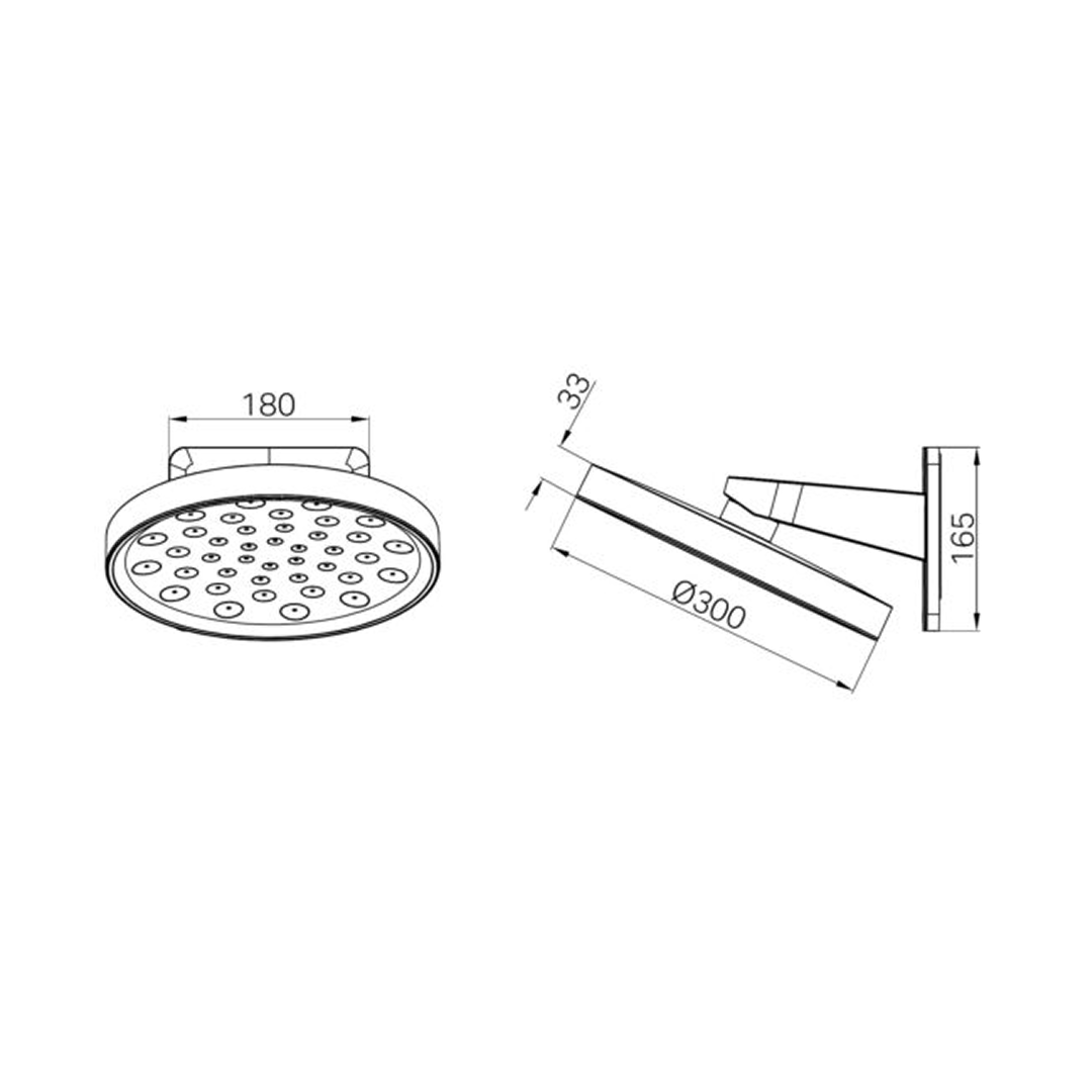 Nero Serenity Wall Shower Head - Brushed Bronze - 24D002BZ