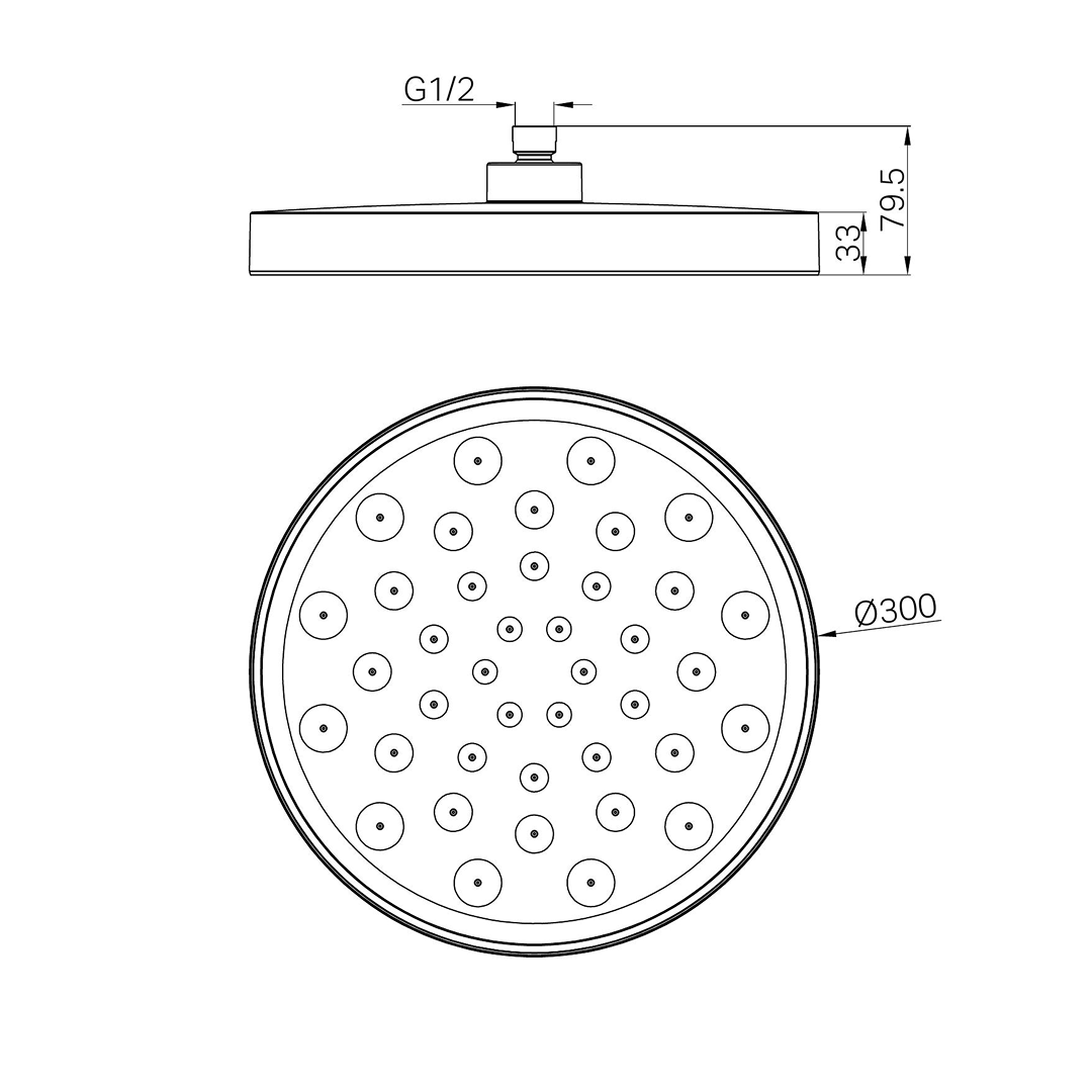 Nero Serenity Shower Head - Brushed Bronze - 24D004BZ