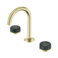 Nero Serenity Basin Tap Set Arc Spout with Verde Alpi Handle - Brushed Gold - 24D012BG