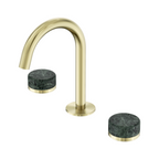 Nero Serenity Basin Tap Set Arc Spout with Verde Alpi Handle - Brushed Gold - 24D012BG
