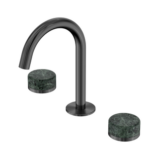 Nero Serenity Basin Tap Set Arc Spout with Verde Alpi Handle - Gun Metal - 24D012GM