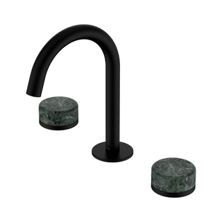 Nero Serenity Basin Tap Set Arc Spout with Verde Alpi Handle - Matte Black - 24D012MB