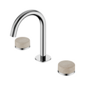 Nero Serenity Basin Tap Set Arc Spout with Rome Travertine Handle - Chrome - 24D013CH