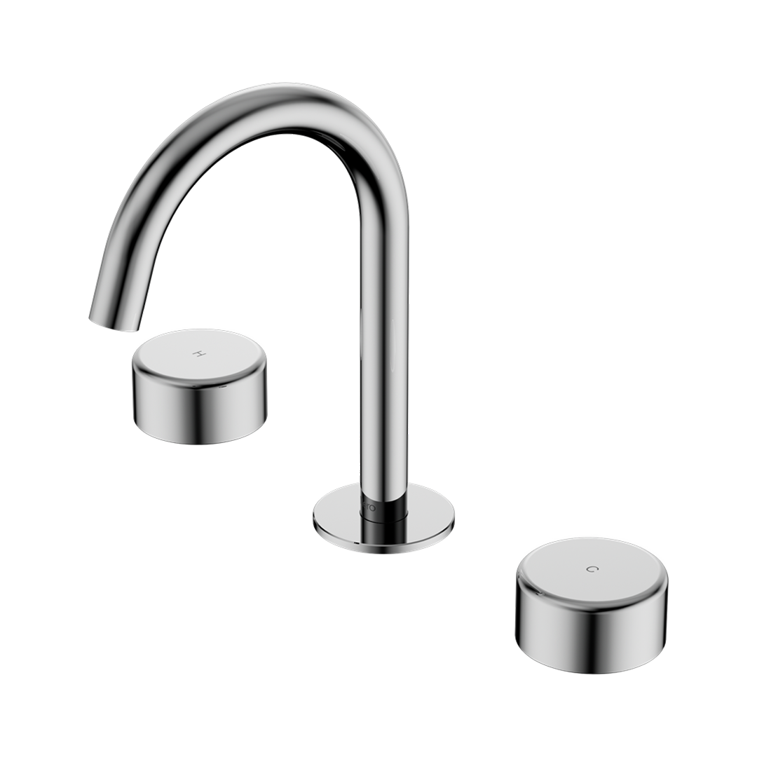 Nero Serenity Basin Tap Set Arc Spout with Metal Handle - Chrome - 24D016CH