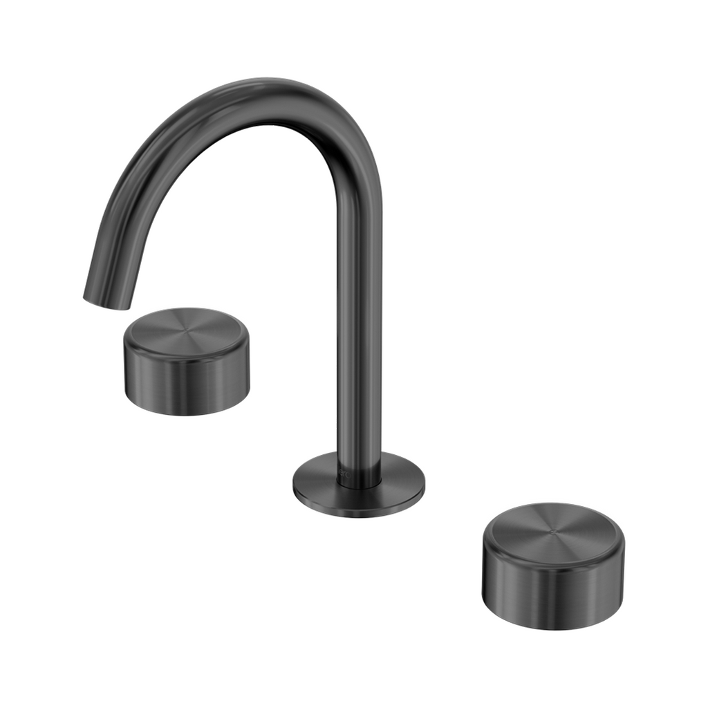 Nero Serenity Basin Tap Set Arc Spout with Metal Handle - Gun Metal - 24D016GM