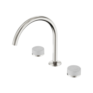 Nero Serenity Bath/Kitchen Tap Set Arc Spout with Carrara Handle - Brushed Nickel - 24D017BN