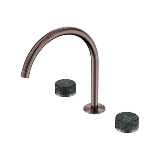 Nero Serenity Bath/Kitchen Tap Set Arc Spout with Verde Alpi Handle - Brushed Bronze - 24D018BZ