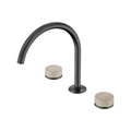 Nero Serenity Bath/Kitchen Tap Set Arc Spout with Rome Travertine Handle - Gun Metal - 24D019GM