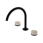 Nero Serenity Bath/Kitchen Tap Set Arc Spout with Rome Travertine Handle - Matte Black - 24D019MB