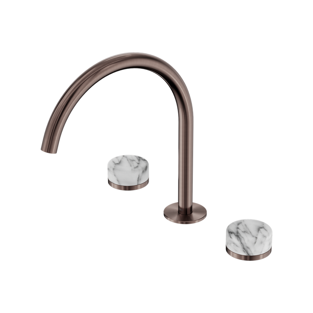 Nero Serenity Bath/Kitchen Tap Set Arc Spout with Arabescato Corchia Handle - Brushed Bronze - 24D020BZ