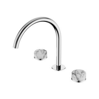 Nero Serenity Bath/Kitchen Tap Set Arc Spout with Arabescato Corchia Handle - Chrome - 24D020CH