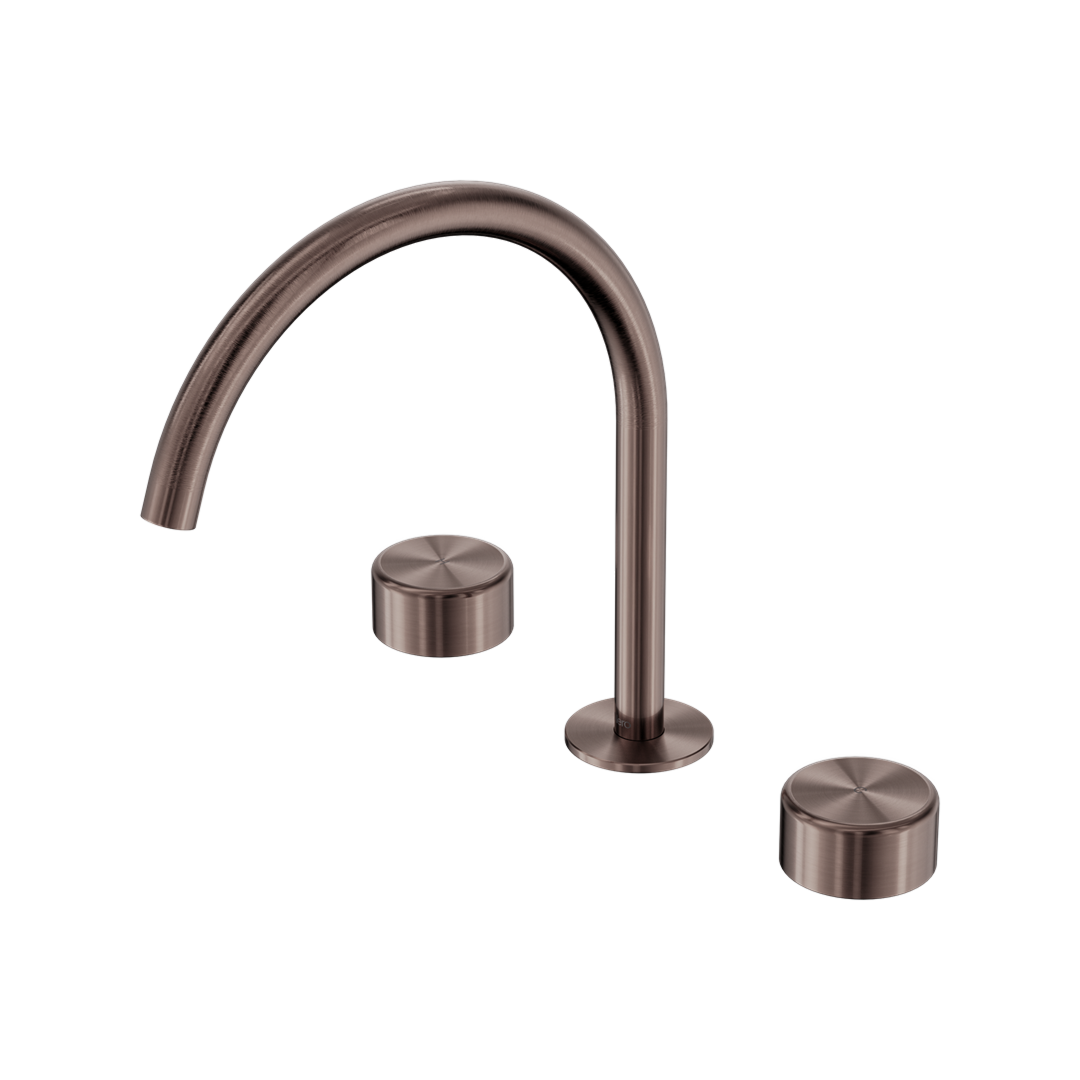 Nero Serenity Bath/Kitchen Tap Set Arc Spout with Metal Handle - Brushed Bronze - 24D022BZ