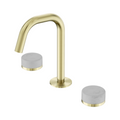 Nero Serenity Basin Tap Set Edge Spout with Carrara Handle - Brushed Gold - 24D023BG