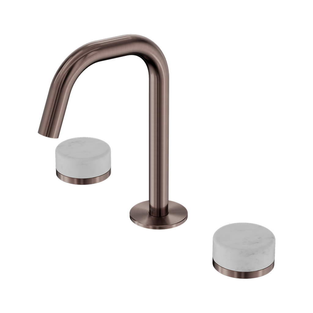Nero Serenity Basin Tap Set Edge Spout with Carrara Handle - Brushed Bronze - 24D023BZ