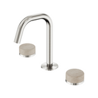 Nero Serenity Basin Tap Set Edge Spout with Rome Travertine Handle - Brushed Nickel - 24D025BN