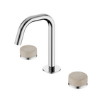 Nero Serenity Basin Tap Set Edge Spout with Rome Travertine Handle - Chrome - 24D025CH