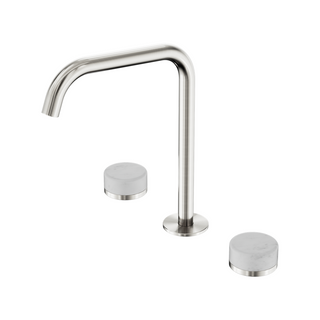 Nero Serenity Bath/Kitchen Tap Set Edge Spout with Carrara Handle - Brushed Nickel - 24D029BN