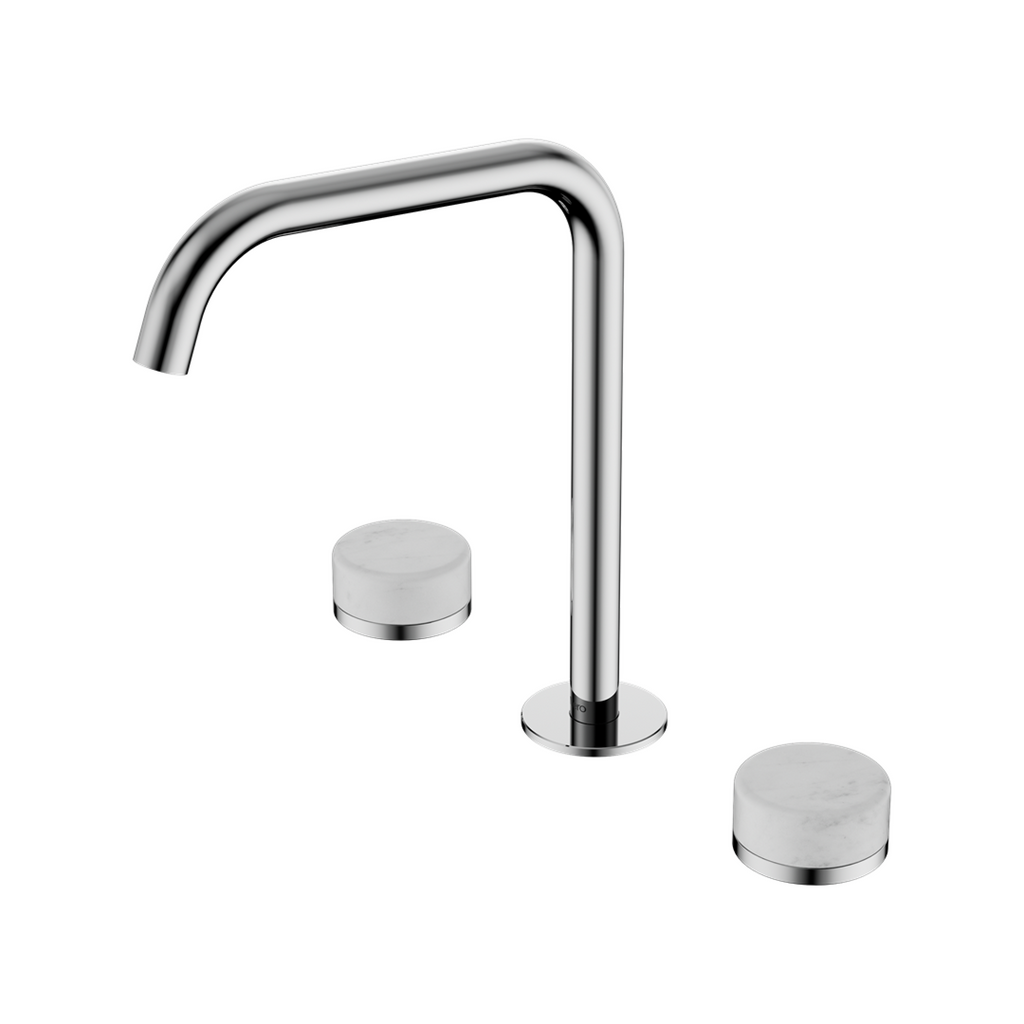 Nero Serenity Bath/Kitchen Tap Set Edge Spout with Carrara Handle - Chrome - 24D029CH