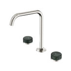 Nero Serenity Bath/Kitchen Tap Set Edge Spout with Verde Alpi Handle - Brushed Nickel - 24D030BN
