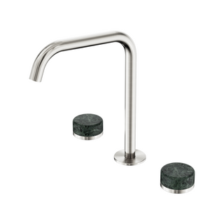 Nero Serenity Bath/Kitchen Tap Set Edge Spout with Verde Alpi Handle - Brushed Nickel - 24D030BN