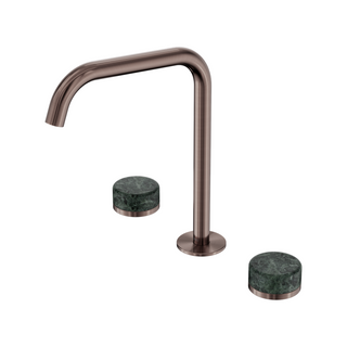 Nero Serenity Bath/Kitchen Tap Set Edge Spout with Verde Alpi Handle - Brushed Bronze - 24D030BZ