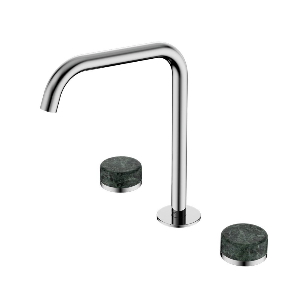 Nero Serenity Bath/Kitchen Tap Set Edge Spout with Verde Alpi Handle - Chrome - 24D030CH