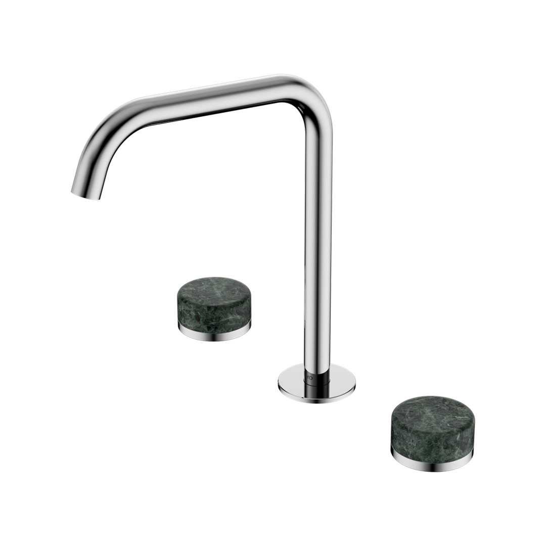 Nero Serenity Bath/Kitchen Tap Set Edge Spout with Verde Alpi Handle - Chrome - 24D030CH