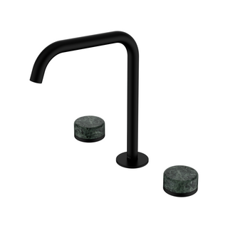Nero Serenity Bath/Kitchen Tap Set Edge Spout with Verde Alpi Handle - Matte Black - 24D030MB